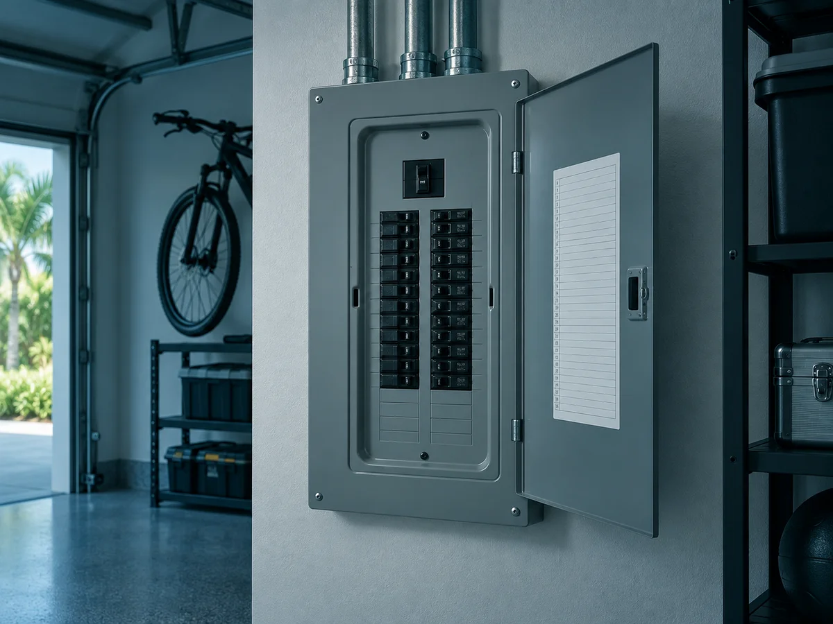 Neatly finished electrical panel installation